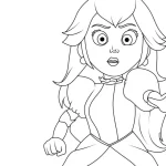 coloriage Princesse Peach à imprimer pour enfant de 8 ans