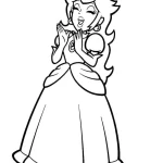 coloriage Princesse Peach et decoupage a imprimer gratuit