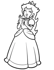 coloriage Princesse Peach et decoupage a imprimer gratuit