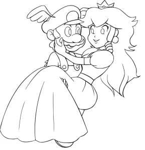 coloriage Princesse Peach a dessiner en ligne