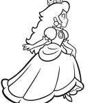 coloriage Princesse Peach pour enfants a imprimer gratuit