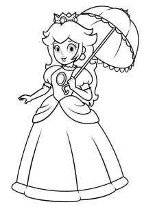 coloriage Princesse Peach pour enfant de 2 ans