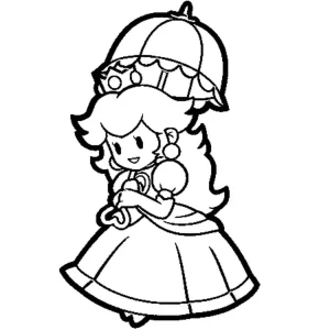 coloriage Princesse Peach à imprimer pdf