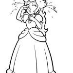 image pour coloriage Princesse Peach enfant