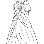 coloriage Princesse Peach à imprimer pour enfants