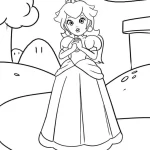 coloriage Princesse Peach pour enfant de 5 ans