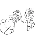 coloriage Princesse Peach a imprimer gratuitement