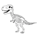 coloriage Squelette de T Rex pour bebe a imprimer
