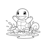 coloriage Squirtle éclaboussant pour enfant à imprimer