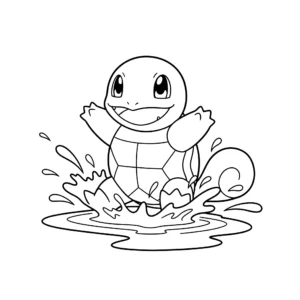 coloriage Squirtle éclaboussant pour enfant à imprimer