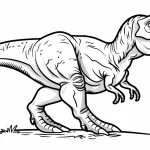 coloriage T Rex et decoupage a imprimer gratuit