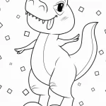 coloriage T Rex à imprimer pour enfant de 6 ans