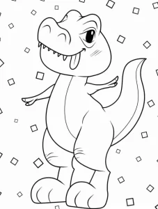 coloriage T Rex à imprimer pour enfant de 6 ans