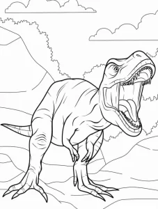coloriage T Rex a imprimer