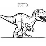 coloriage T Rex pour enfants a imprimer gratuit
