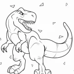 coloriage T Rex à imprimer pour enfant de 9 ans