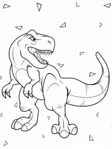 coloriage T Rex à imprimer pour enfant de 9 ans