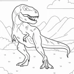coloriage T Rex pour enfant de 8 ans