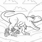 coloriage T Rex pour enfant à imprimer