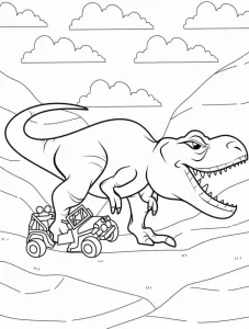 coloriage T Rex pour enfant à imprimer