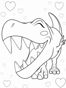 coloriage T Rex de pour enfants