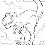 coloriage T Rex à imprimer pour enfants