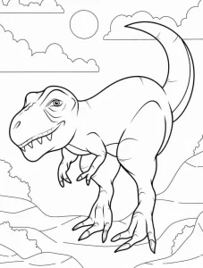 coloriage T Rex à imprimer pour enfants