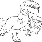 coloriage T Rex et decoupage a imprimer gratuit