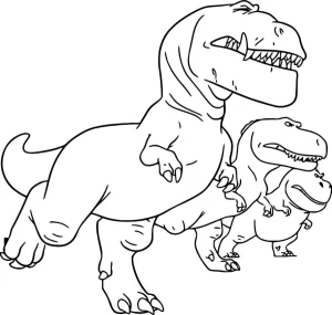 coloriage T Rex et decoupage a imprimer gratuit