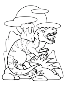 coloriage T Rex pour enfant de 5 ans
