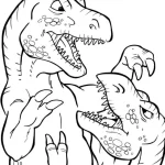 coloriage T Rex à imprimer pour enfant de 9 ans