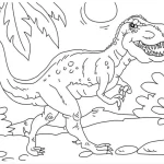 coloriage T Rex à imprimer pour enfants