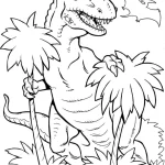 coloriage T Rex à imprimer pour enfant de 3 ans
