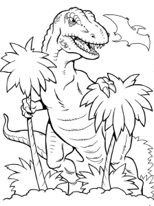 coloriage T Rex à imprimer pour enfant de 3 ans