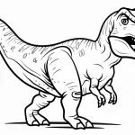 coloriage T Rex pour enfant à imprimer
