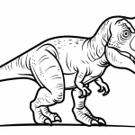 coloriage T Rex à imprimer pour enfant de 6 ans