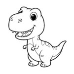 coloriage T Rex souriant pour enfant