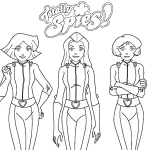 coloriage Totally Spies à imprimer pour enfant de 3 ans