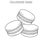 coloriage Trois macarons empilés pour enfants à imprimer