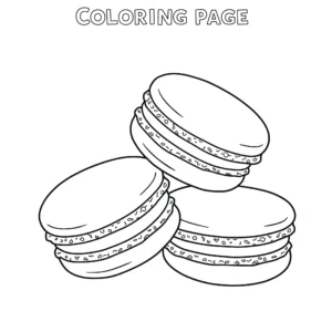 coloriage Trois macarons empilés pour enfants à imprimer