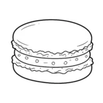 coloriage Un macaron avec une garniture visible a imprimer