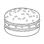 coloriage Un macaron unique avec des vermicelles à imprimer pour enfant de 6 ans