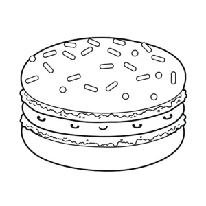 coloriage Un macaron unique avec des vermicelles à imprimer pour enfant de 6 ans