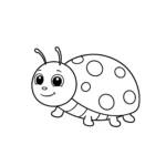 coloriage Une coccinelle et des points pour enfants à imprimer