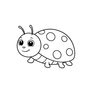 coloriage Une coccinelle et des points pour enfants à imprimer