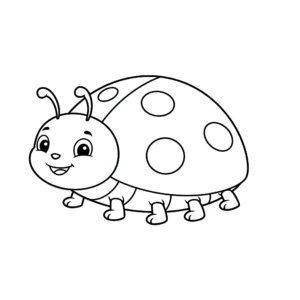 coloriage Une coccinelle souriante gratuit pour enfants