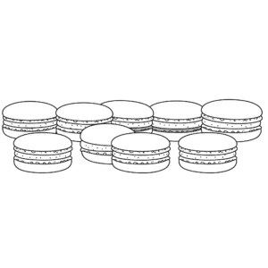 image de coloriage Une rangée de macarons pour enfant