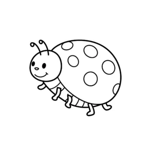 coloriage Une simple coccinelle educatif pour enfant