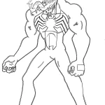 coloriage Venom à imprimer kawaii