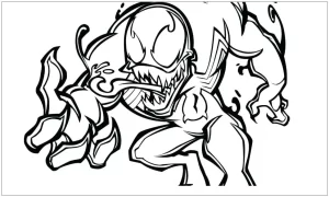 coloriage Venom pour enfant de 5 ans